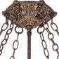 Meyda Lighting Peaches 42" 6-Light Mahogany Bronze Inverted Pendant Light With Brown & Beige Shade Glass