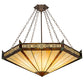 Meyda Lighting Peaches 42" 6-Light Mahogany Bronze Inverted Pendant Light With Brown & Beige Shade Glass