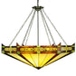 Meyda Lighting Peaches 49" 4-Light Timeless Bronze Ceiling Inverted Pendant Light With Amber & Beige Shade Glass