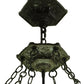 Meyda Lighting Peaches 49" 4-Light Timeless Bronze Ceiling Inverted Pendant Light With Amber & Beige Shade Glass