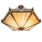 Meyda Lighting Peaches 49" 6-Light Mahogany Bronze Inverted Pendant Light With Amber & Beige Stained Shade Glass
