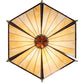 Meyda Lighting Peaches 49" 6-Light Mahogany Bronze Inverted Pendant Light With Amber & Beige Stained Shade Glass