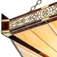 Meyda Lighting Peaches 49" 6-Light Mahogany Bronze Inverted Pendant Light With Amber & Beige Stained Shade Glass