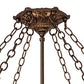 Meyda Lighting Peaches 49" 6-Light Mahogany Bronze Inverted Pendant Light With Amber & Beige Stained Shade Glass