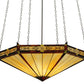 Meyda Lighting Peaches 49" 6-Light Mahogany Bronze Inverted Pendant Light With Honey Stained Shade Glass