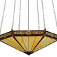 Meyda Lighting Peaches 49" 6-Light Mahogany Bronze Inverted Pendant Light With Honey Stained Shade Glass