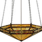Meyda Lighting Peaches 49" 6-Light Mahogany Bronze Inverted Pendant Light With Honey Stained Shade Glass