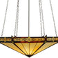 Meyda Lighting Peaches 49" 6-Light Mahogany Bronze Inverted Pendant Light With Honey Stained Shade Glass