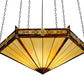 Meyda Lighting Peaches 49" 6-Light Mahogany Bronze Inverted Pendant Light With Honey Stained Shade Glass