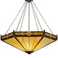 Meyda Lighting Peaches 49" 6-Light Mahogany Bronze Inverted Pendant Light With Honey Stained Shade Glass