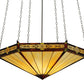 Meyda Lighting Peaches 49" 6-Light Mahogany Bronze Inverted Pendant Light With Honey Stained Shade Glass