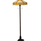 Meyda Lighting Peaches 62" 2-Light Mahogany Bronze Floor Lamp With Beige and Honey Shade Glass