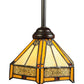 Meyda Lighting Peaches 8" Mahogany Bronze Mini Pendant Light With Beige Shade Glass