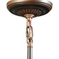 Meyda Lighting Peaches 8" Mahogany Bronze Mini Pendant Light With Beige Shade Glass