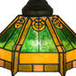 Meyda Lighting Peaches 8" Mahogany Bronze Mini Pendant Light With Honey Amber & Emerald Green Shade Glass