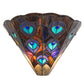 Meyda Lighting Peacock 14" 2-Light Wall Sconce With Multi-Colored Shade Glass
