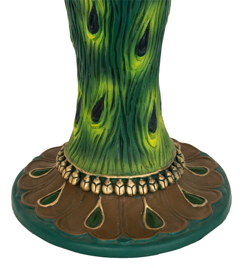 Meyda Lighting Peacock 35" 3-Light Green & Gold Table Lamp Base