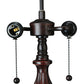 Meyda Lighting Peacock Feather 23" 2-Light Mahogany Bronze Lace Table Lamp With Multi-Colored Shade Glass