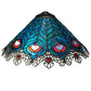 Meyda Lighting Peacock Feather 23" 2-Light Mahogany Bronze Lace Table Lamp With Multi-Colored Shade Glass