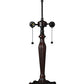Meyda Lighting Peacock Feather 23" 2-Light Mahogany Bronze Lace Table Lamp With Multi-Colored Shade Glass