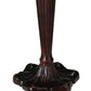 Meyda Lighting Peacock Feather 23" 2-Light Mahogany Bronze Lace Table Lamp With Multi-Colored Shade Glass
