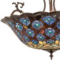 Meyda Lighting Peacock Feather 24" 3-Light Mahogany Bronze Semi-flush Mount Light With Multi-Colored Shade Glass