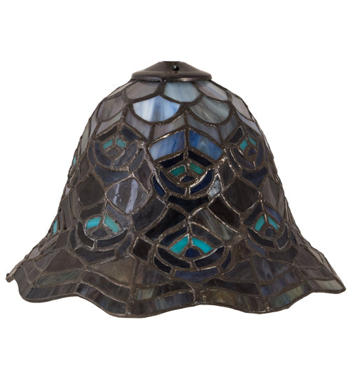 Meyda Lighting Peacock Feather 8" Multi-Colored Shade Glass