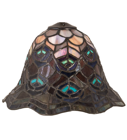 Meyda Lighting Peacock Feather 8" Multi-Colored Shade Glass
