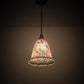 Meyda Lighting Peacock Pate-De-Verre 10" Brushed Nickel Pendant Light With Multi-Colored Shade Glass