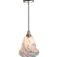 Meyda Lighting Peacock Pate-De-Verre 10" Brushed Nickel Pendant Light With Multi-Colored Shade Glass