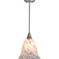 Meyda Lighting Peacock Pate-De-Verre 10" Brushed Nickel Pendant Light With Multi-Colored Shade Glass