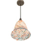 Meyda Lighting Peacock Pate-De-Verre 10" Brushed Nickel Pendant Light With Multi-Colored Shade Glass