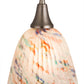 Meyda Lighting Peacock Pate-De-Verre 10" Brushed Nickel Pendant Light With Multi-Colored Shade Glass