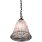 Meyda Lighting Peacock Pate-De-Verre 11" Mahogany Bronze Pendant Light With Multi-Colored Shade Glass
