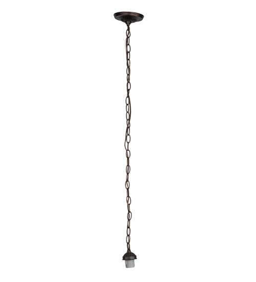 Meyda Lighting Peacock Pate-De-Verre 11" Mahogany Bronze Pendant Light With Multi-Colored Shade Glass
