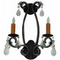 Meyda Lighting Peak 16" 2-Light Black Textured Wall Sconce With Crystal Shade Glass
