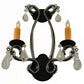 Meyda Lighting Peak 16" 2-Light Black Textured Wall Sconce With Crystal Shade Glass