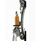 Meyda Lighting Peak 16" 2-Light Black Textured Wall Sconce With Crystal Shade Glass