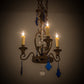 Meyda Lighting Peak 18" 3-Light Cortez Gold Customized Chandelier With Ivory Faux Candlelight