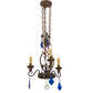 Meyda Lighting Peak 18" 3-Light Cortez Gold Customized Chandelier With Ivory Faux Candlelight