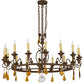 Meyda Lighting Peak 48" 16-Light Cortez Gold Chandelier With Ivory Faux Candlelight
