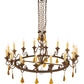 Meyda Lighting Peak 48" 16-Light Cortez Gold Chandelier With Ivory Faux Candlelight