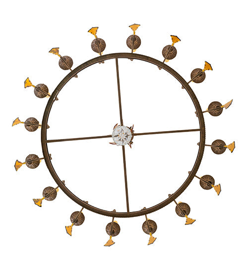 Meyda Lighting Peak 48" 16-Light Cortez Gold Chandelier With Ivory Faux Candlelight