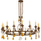 Meyda Lighting Peak 48" 16-Light Cortez Gold Chandelier With Ivory Faux Candlelight