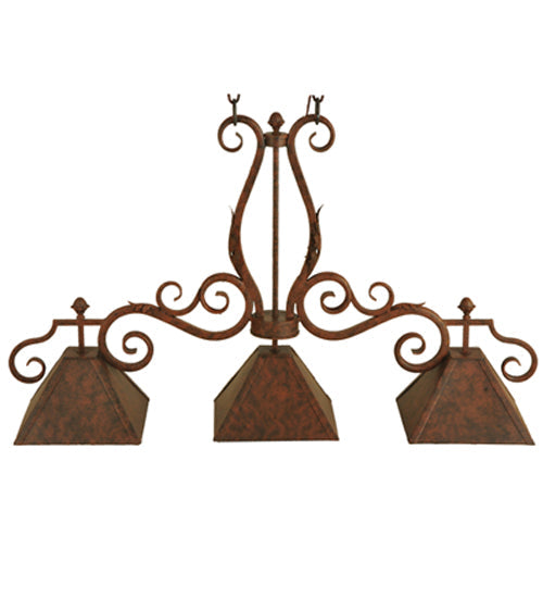 Meyda Lighting Pedra 48" 3-Light Antique Rust Island Pendant Light