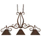 Meyda Lighting Pedra 48" 3-Light Antique Rust Island Pendant Light