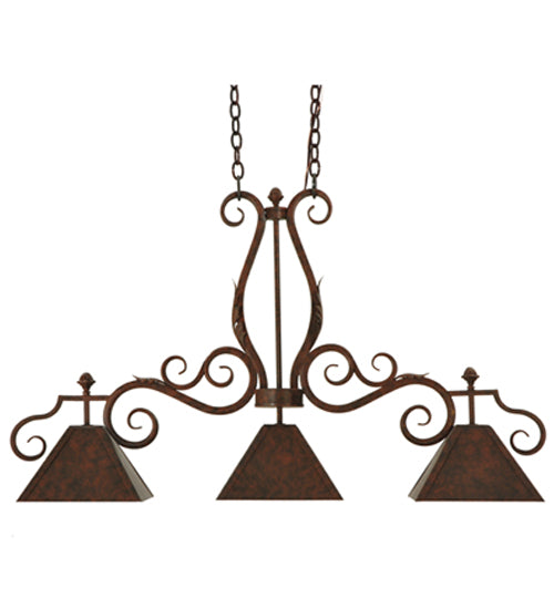 Meyda Lighting Pedra 48" 3-Light Antique Rust Island Pendant Light