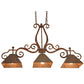 Meyda Lighting Pedra 48" 3-Light Antique Rust Island Pendant Light