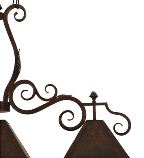 Meyda Lighting Pedra 48" 3-Light Antique Rust Island Pendant Light
