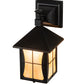 Meyda Lighting Pelham Manor 6" Craftsman Brown Wall Sconce With Beige Iridescent Shade Glass